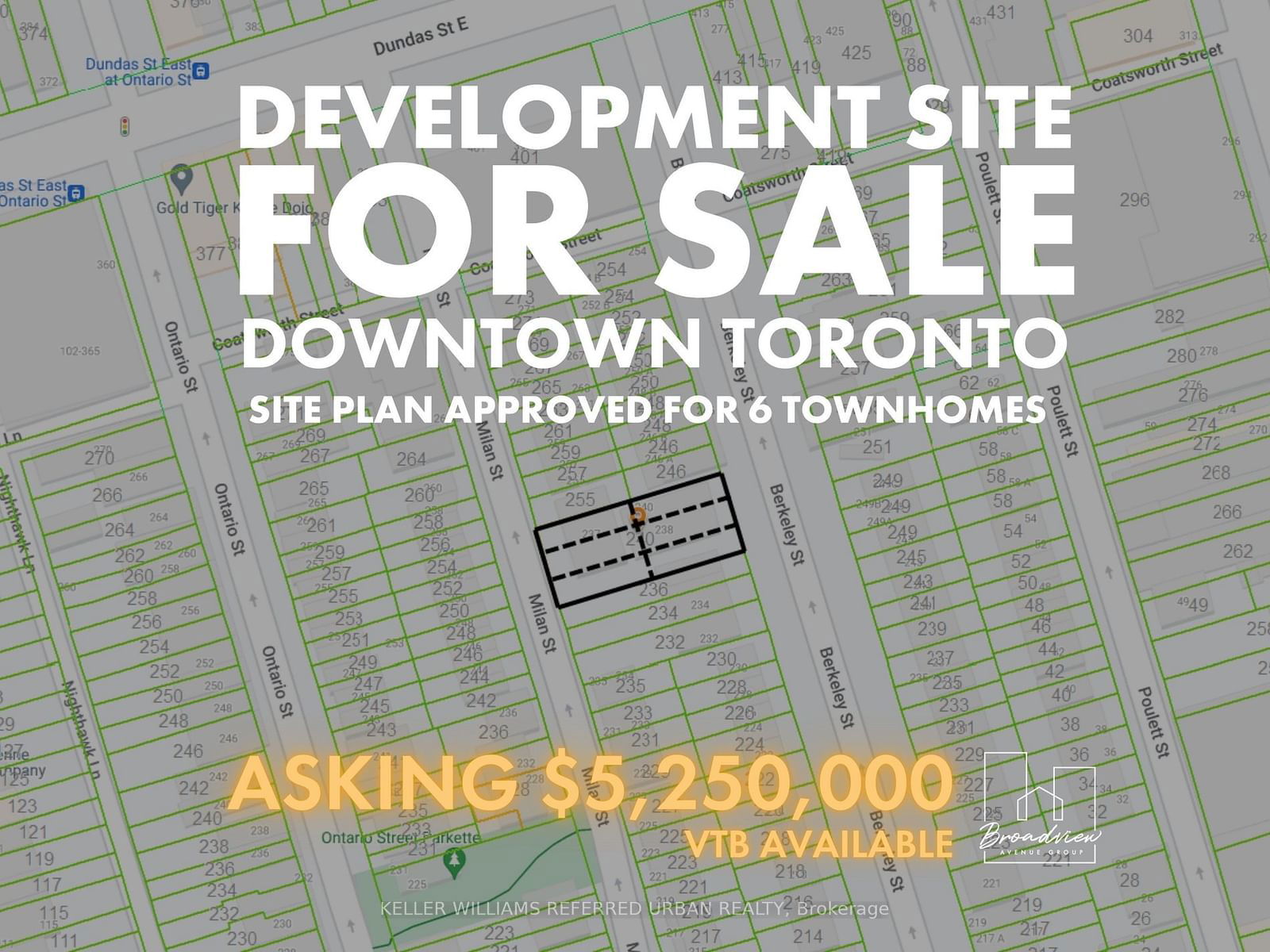 Vacant Land for sale at 238-240 Berkeley Street, Toronto, Moss Park, M5A 2X4 - MLS: C11931506