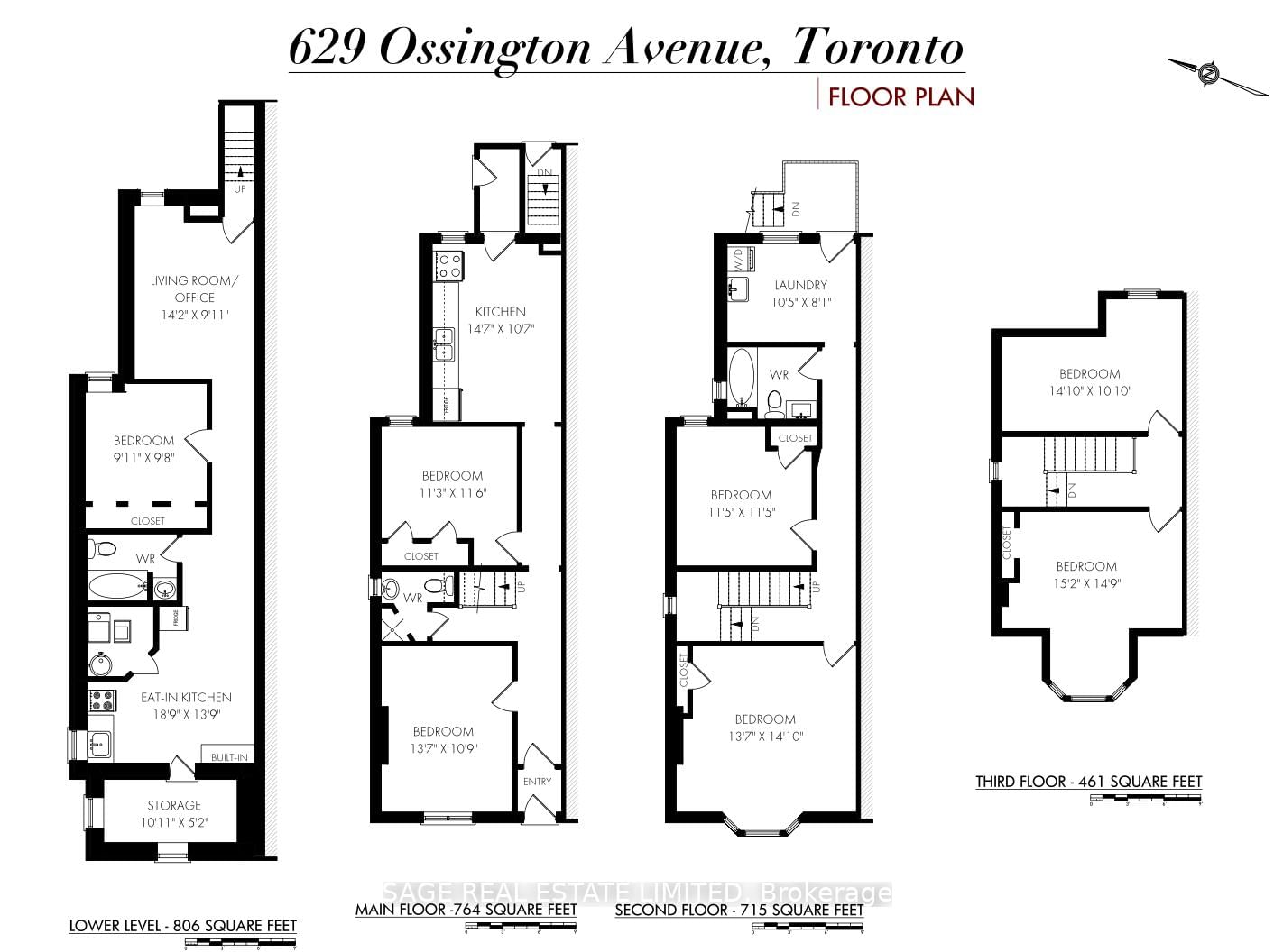 Semi-Detached House for sale at 629 Ossington Avenue, Toronto, Palmerston-Little Italy, M6G 3T6 - MLS: C12025177