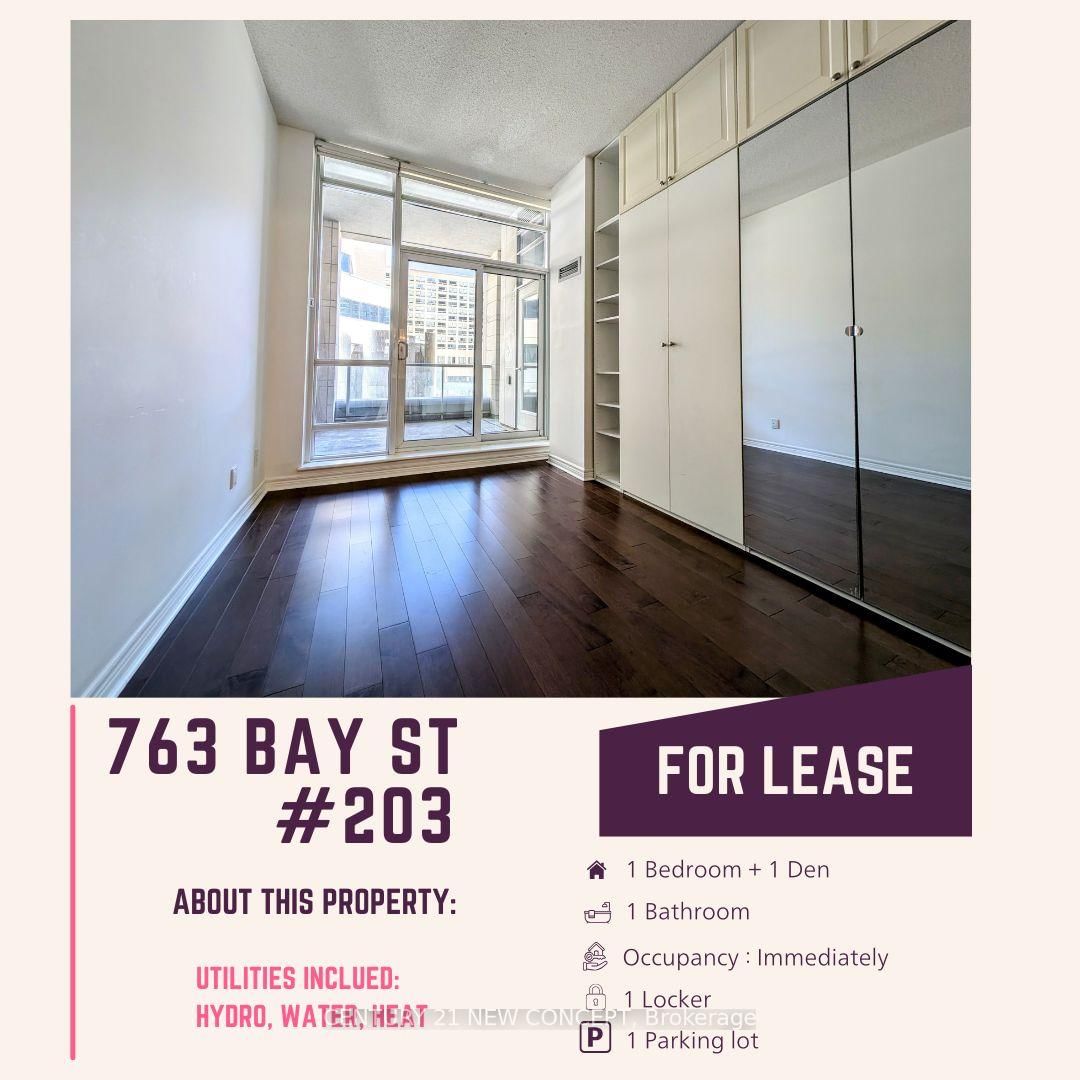 Condo for lease at 203-763 Bay Street, Toronto, Bay Street Corridor, M5G 2R3 - MLS: C12047066