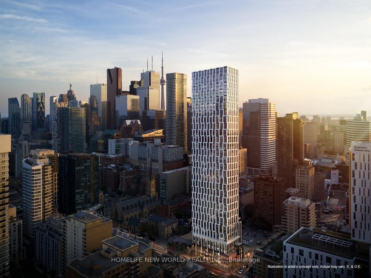 Brand New  1 Bedroom Plus Den Condo At The Heart Of Downtown Toronto Offers A Stylish Introduction To Urban Living . Clear And Bright City View. Den Can Be Used As Second Bedroom. Open-concept Layout With  Floor-To-Ceiling Windows, High-End Quartz Countertops, Stainless Steel Appliances.Minutes  Walk to St. Michael's Choir  School, George Brown College,  Toronto Metropolitan University. 11-Min  to University of Toronto. Steps To  Yonge-Dundas Square, Eaton Centre, and Dundas Subway Station.