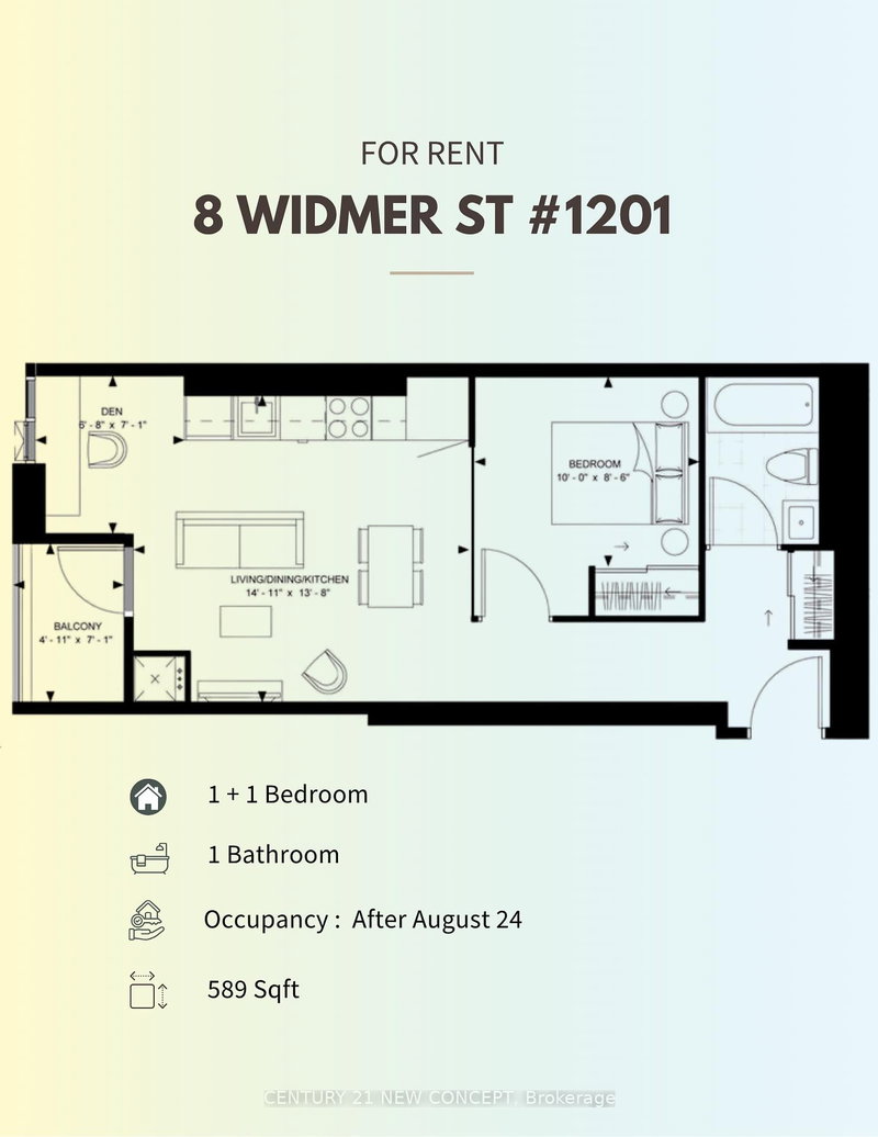 Unit 1201 — 8 Widmer Street, Toronto