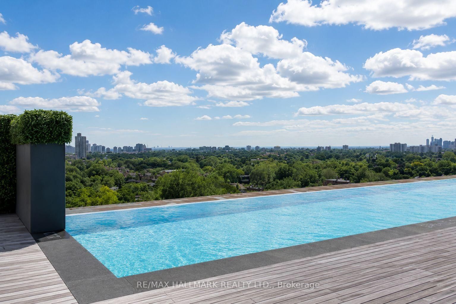 The rooftop pool