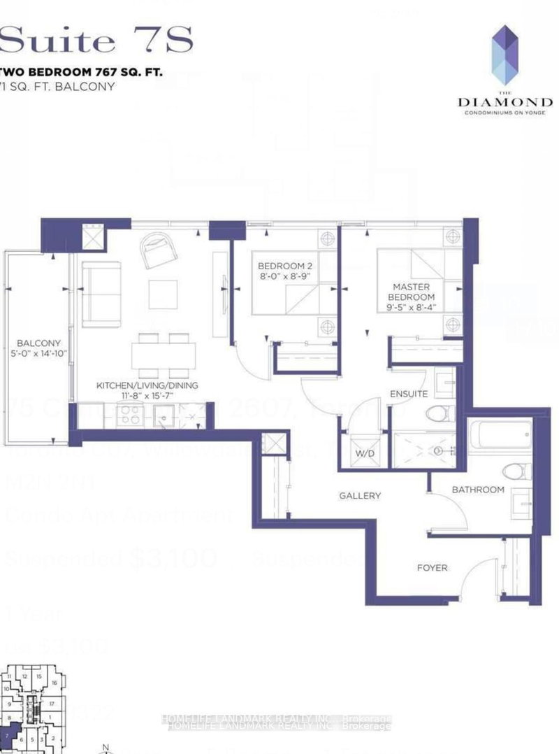 2607 - 75 Canterbury Place