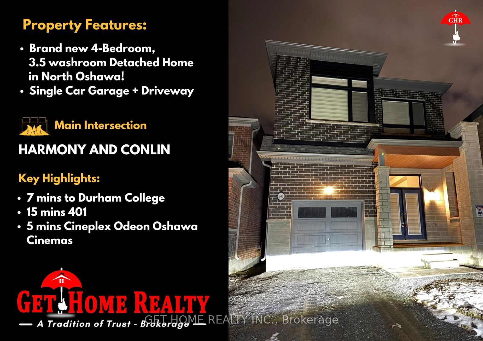 Detached House leased at Main-964 Rexton Drive, Oshawa, Kedron, L1L 0T8 - MLS: E11925626