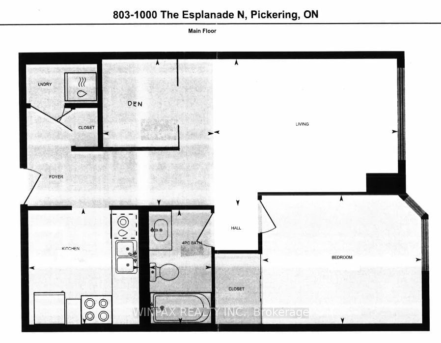 Condo leased at 803-1000 The Esplanade Road, Pickering, Town Centre, L1V 6V4 - MLS: E6784980