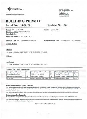 73 Riverside Blvd, Vaughan, L4J1J1 | Image 2