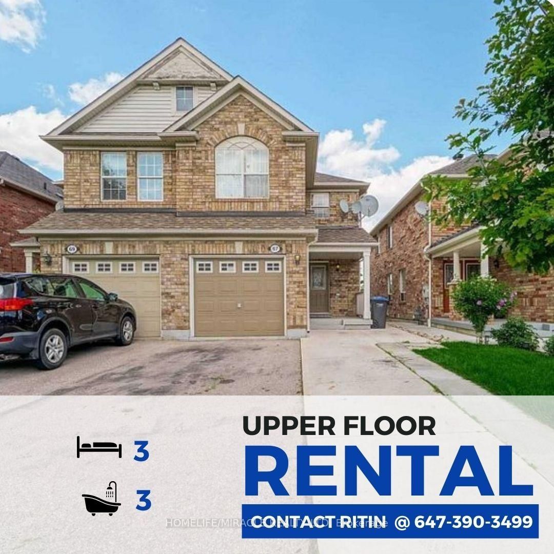 Semi-Detached House for lease at Upper-67 Herdwick Street, Brampton, Brampton East, L6S 6L6 - MLS: W11977091