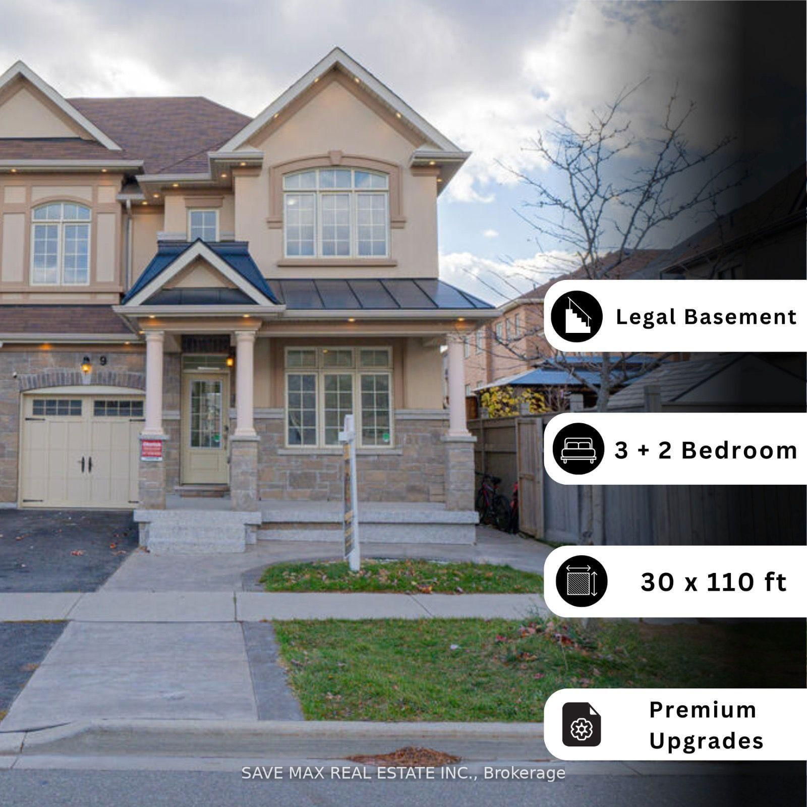 Semi-Detached House for sale at 9 Villadowns Trail, Brampton, Sandringham-Wellington North, L6R 3V6 - MLS: W11994313