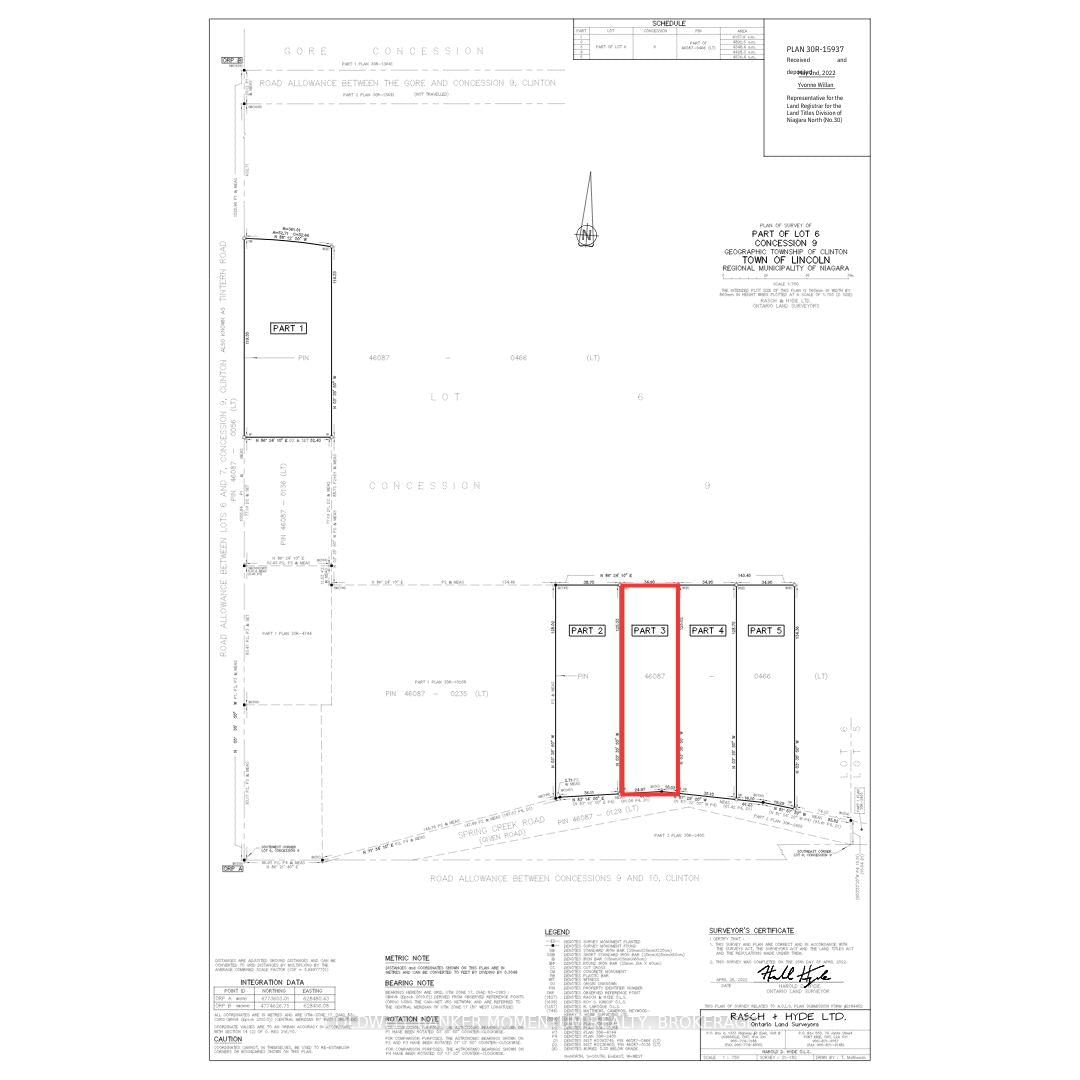 Vacant Land sold at N/A Spring Creek Road, Lincoln, Ontario, L0R 2C0 - Escarpment - MLS: X11968143