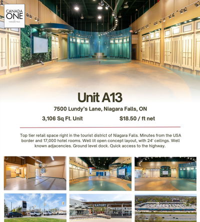 Commercial/Retail for lease at A13-7500 Lundy's Lane, Niagara Falls, West Wood, L2H 1G8 - MLS: X12001754