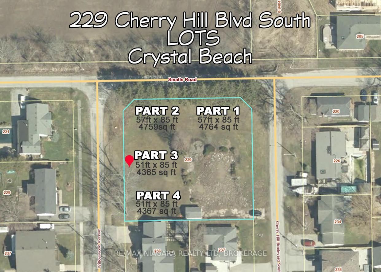 Vacant Land for sale at 229-Part 3 Cherry Hill Boulevard, Fort Erie, Ontario, L0S 1B0 - Crystal Beach - MLS: X12739806