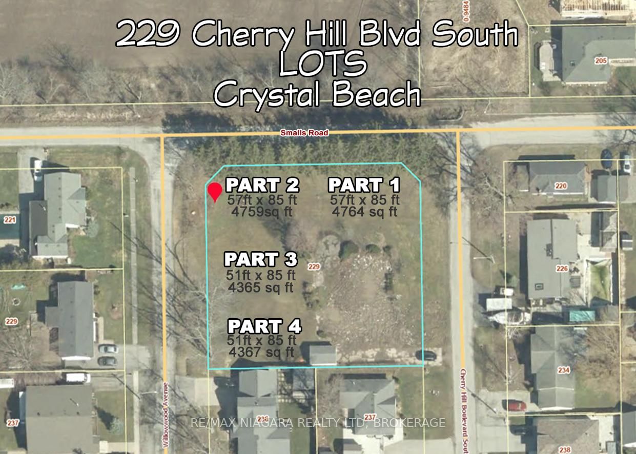 Vacant Land for sale at 229-Part 2 Cherry Hill Boulevard, Fort Erie, Ontario, L0S 1B0 - Crystal Beach - MLS: X12739814