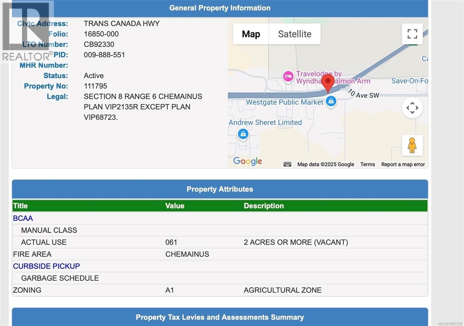 Section 8 Trans Canada Highway property photo