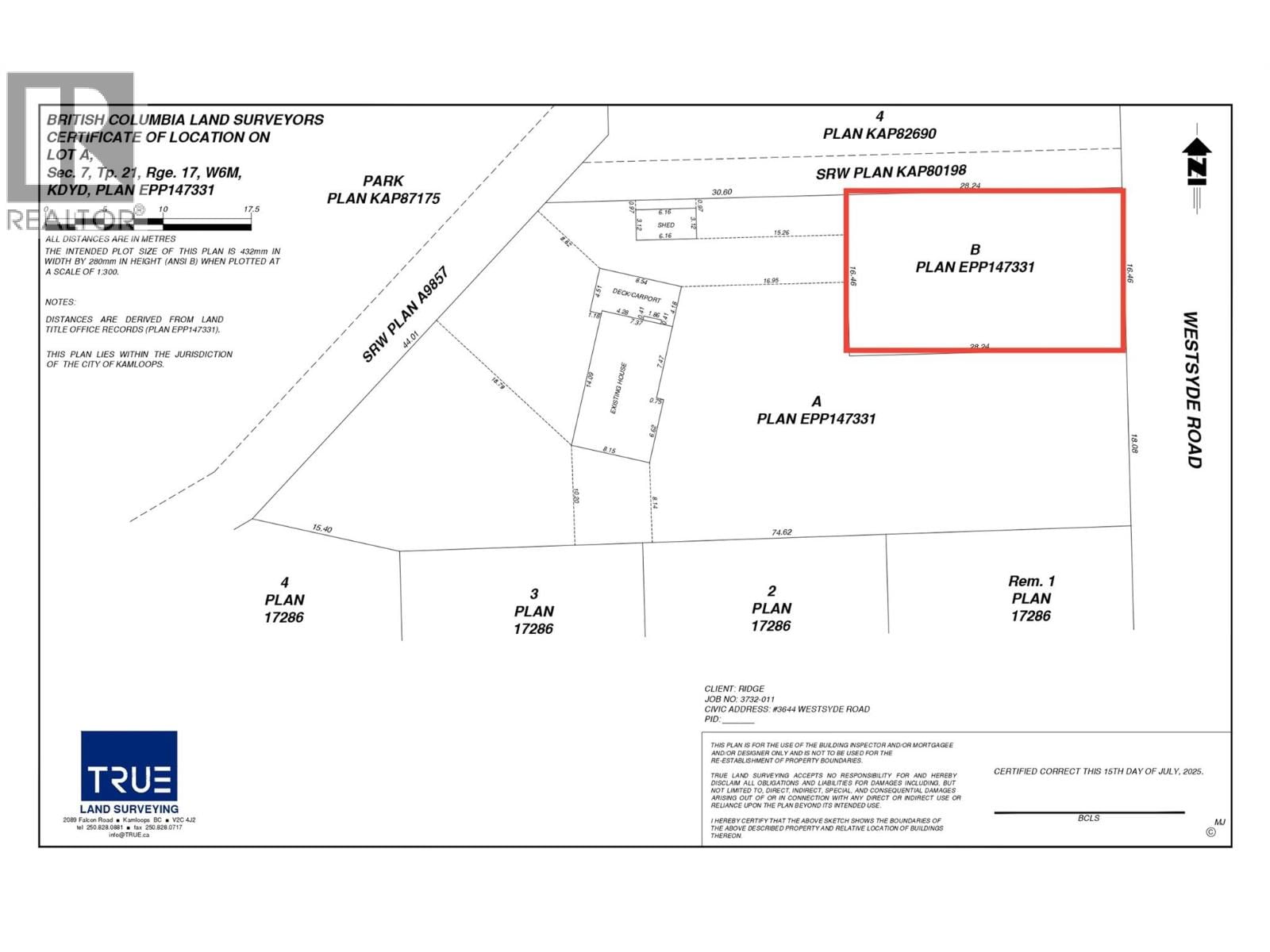3650 Westsyde Road, Kamloops, British Columbia V2S 5S3