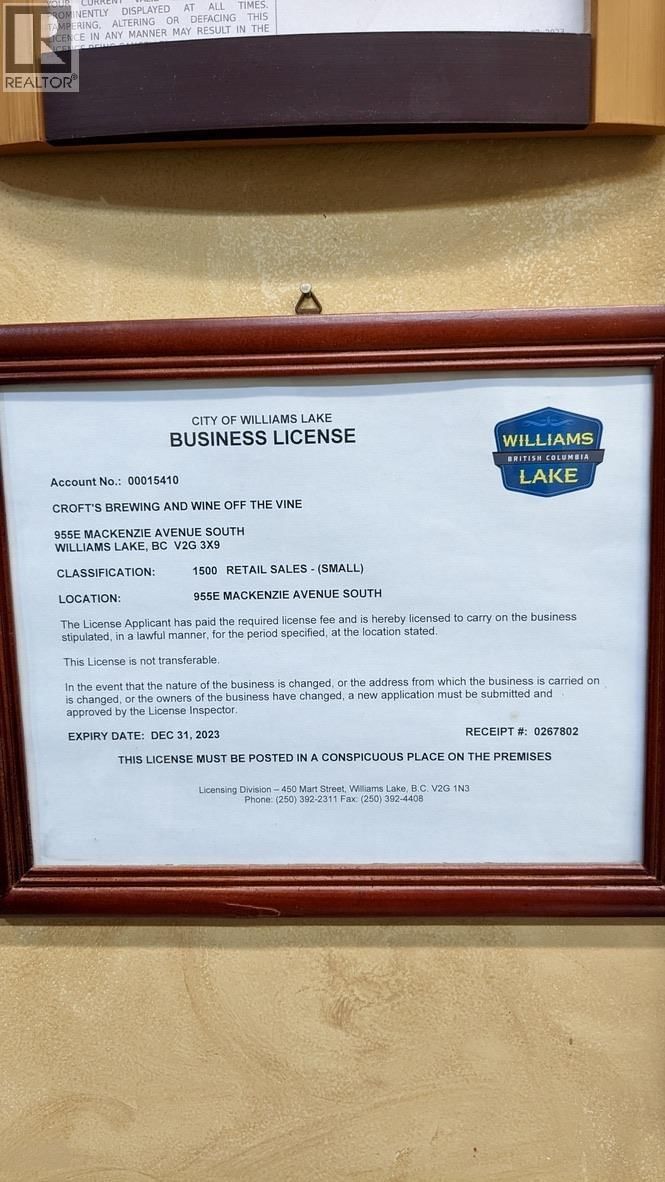 Image #1 of Business for Sale at Mackenzie, Williams Lake, British Columbia