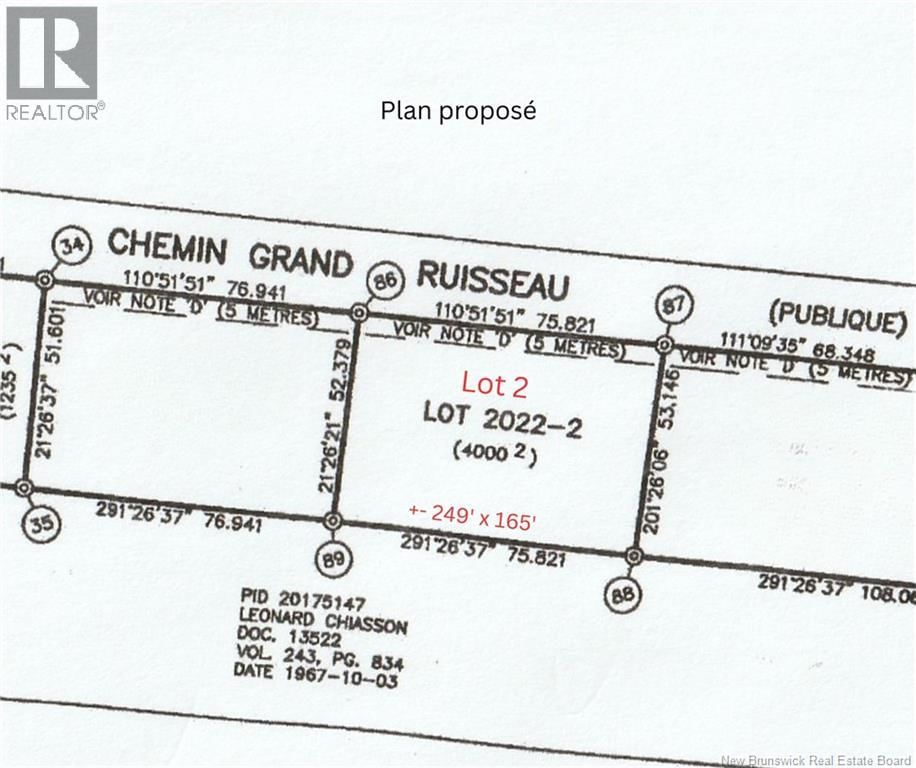 4000 mc Chemin Grand Ruisseau, Pigeon Hill, New Brunswick E8T 2T7
