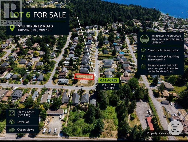 LOT 6 STEINBRUNNER Road Gibsons British Columbia, V0N 1V8 - Vacant Land For Sale