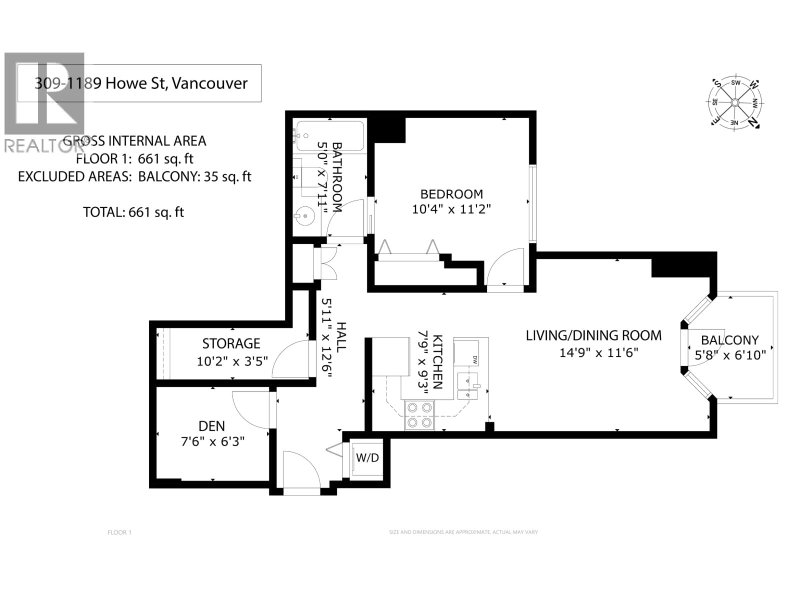 1189 HOWE Street Vancouver British Columbia, V6Z 2X4 - 1 Bedroom Condo For Sale