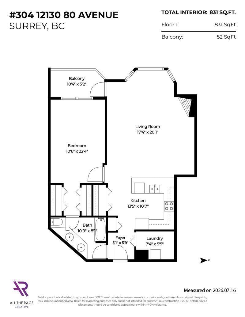 12130 80 Avenue Surrey British Columbia, V3W 0V2 - 1 Bedroom Condo For Sale