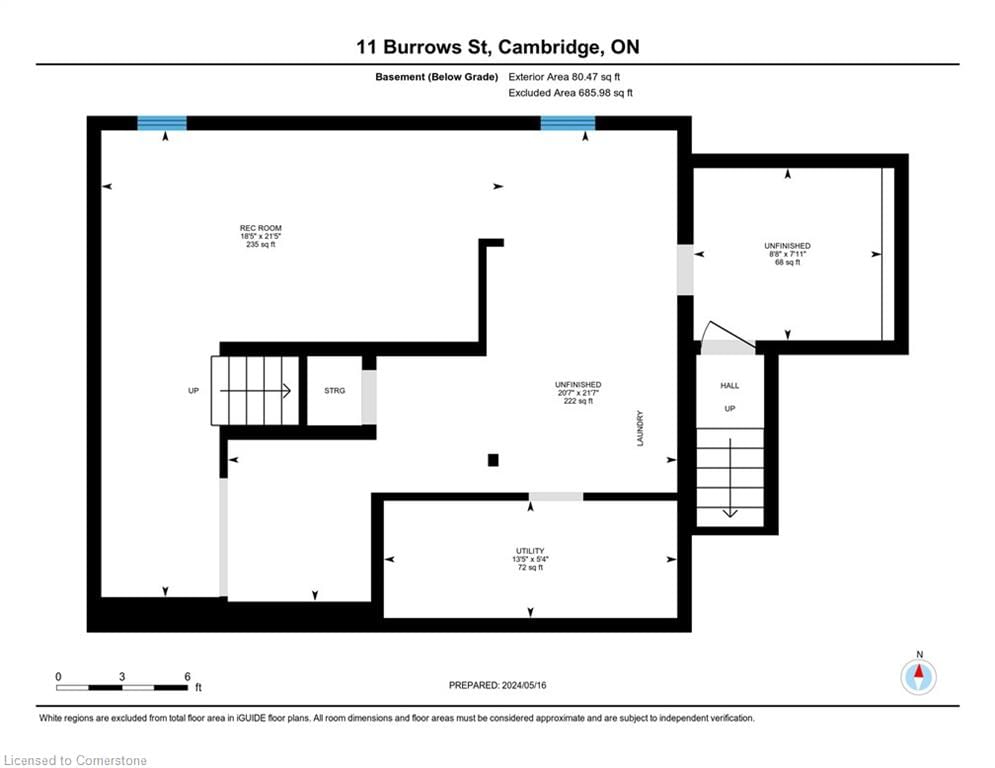 Single Family Residence sold at 11 Burrows Street, Cambridge, ON, N1R 4H1 - Glenview, Lincoln, Oak - MLS: 40575813