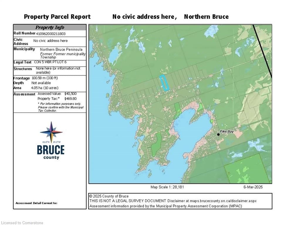 Residential for sale at PT LOT 6 (2) Whiskey Harbour Road, Northern Bruce Peninsula, Northern Bruce Peninsula, N0H 2T0 - MLS: 40704150