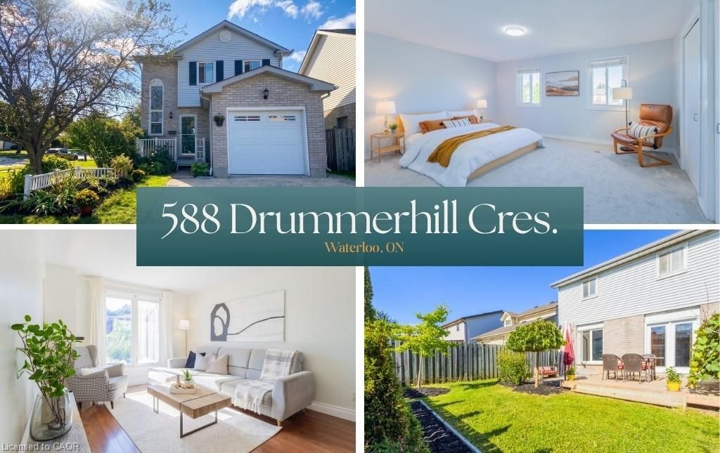 Single Family Residence for sale at 588 Drummerhill Crescent, Waterloo, ON, N2T 1G4 - Westvale - MLS: 40862943
